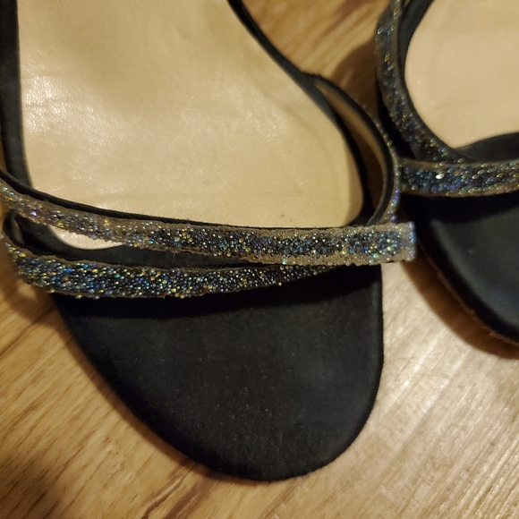 Jimmy Choo heels crystal dust on black satin 37 - Picture 12 of 13